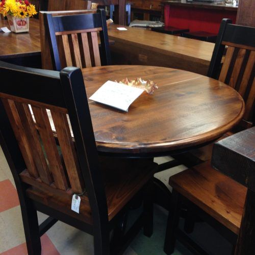 Finkelstein Pine Solid Wood Pedestal Dining Tables (Photo 5 of 21)