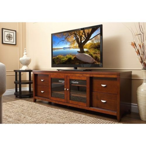 Wide Tv Stands Entertainment Center Columbia Walnut/Black (Photo 12 of 20)