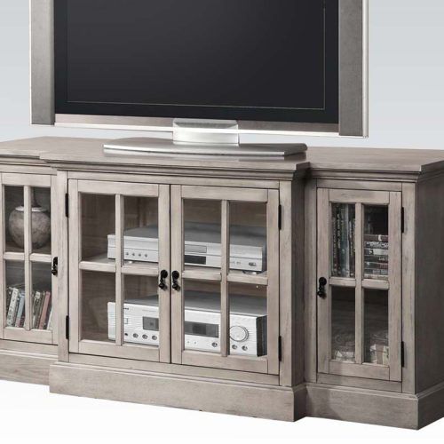 Tv Stands With Table Storage Cabinet In Rustic Gray Wash (Photo 17 of 20)