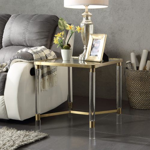Gold And Clear Acrylic Side Tables (Photo 13 of 20)