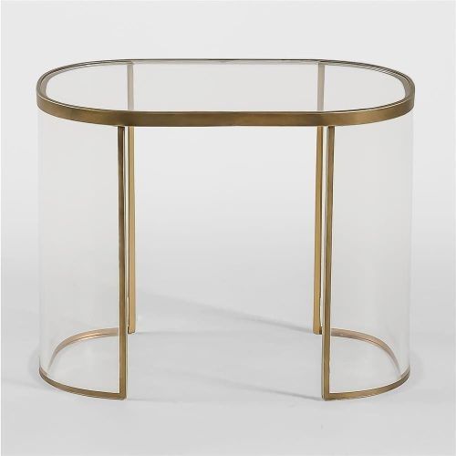 Acrylic & Brushed Brass Coffee Tables (Photo 12 of 20)