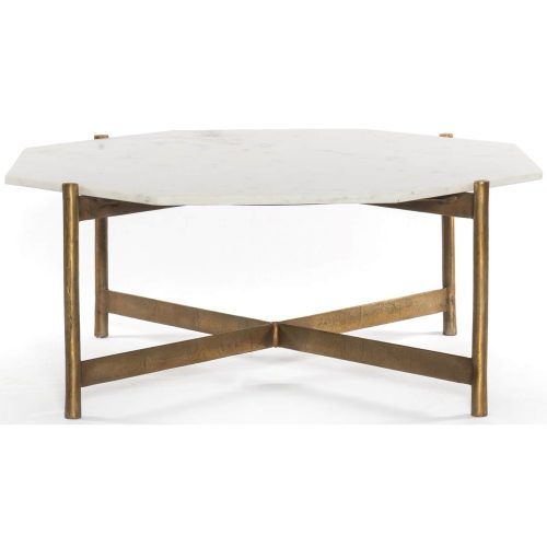 Slab Large Marble Coffee Tables With Brass Base (Photo 6 of 20)