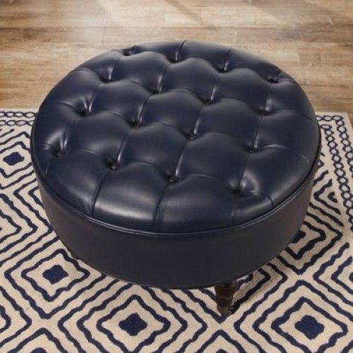 Brown And Gray Button Tufted Ottomans (Photo 14 of 20)