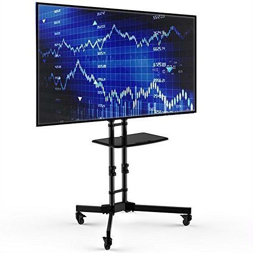 Easyfashion Modern Mobile Tv Stands Rolling Tv Cart For Flat Panel Tvs (Photo 3 of 20)