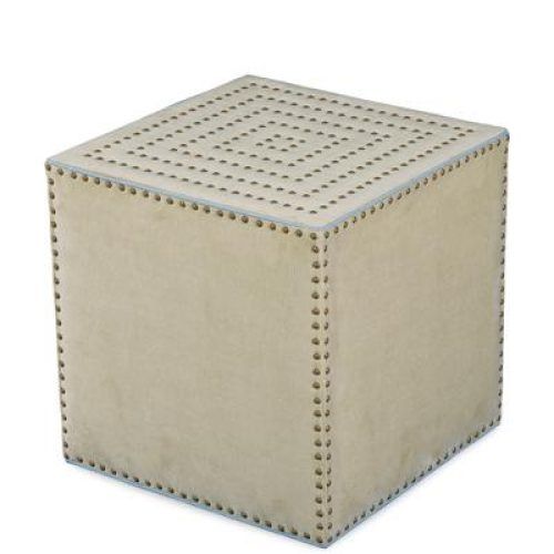 Black And Ivory Solid Cube Pouf Ottomans (Photo 12 of 20)