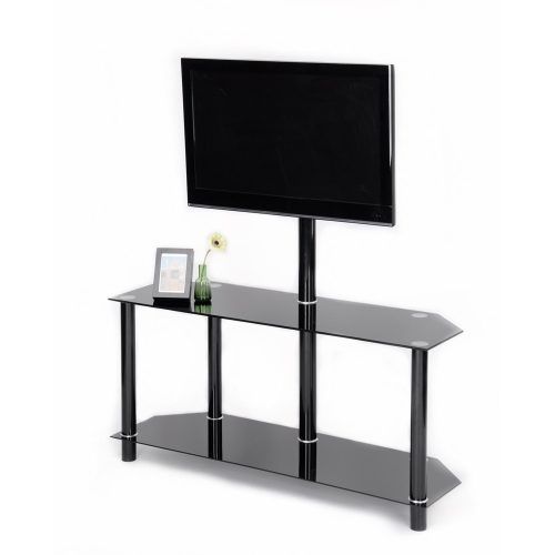 Modern Black Floor Glass Tv Stands With Mount (Photo 10 of 20)