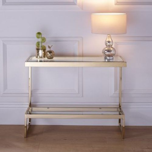 Rectangular Glass Top Console Tables (Photo 3 of 20)
