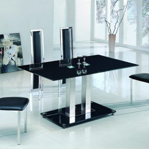 Black Glass Dining Tables 6 Chairs (Photo 3 of 20)