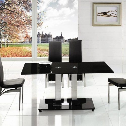 Black Glass Dining Tables And 4 Chairs (Photo 19 of 20)