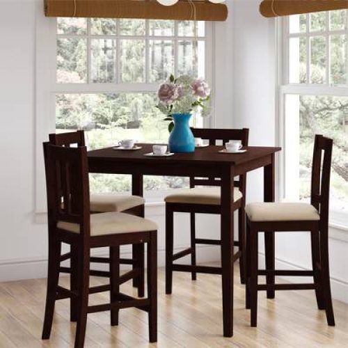 Biggs 5 Piece Counter Height Solid Wood Dining Sets (Set Of 5) (Photo 7 of 20)