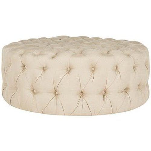 Pink Champagne Tufted Fabric Ottomans (Photo 19 of 20)