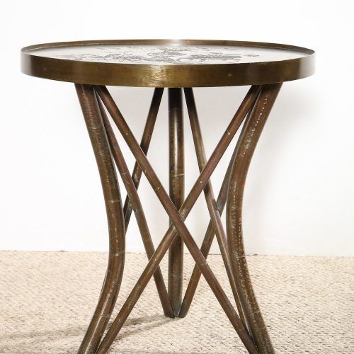 Mix Leather Imprint Metal Frame Console Tables (Photo 7 of 20)