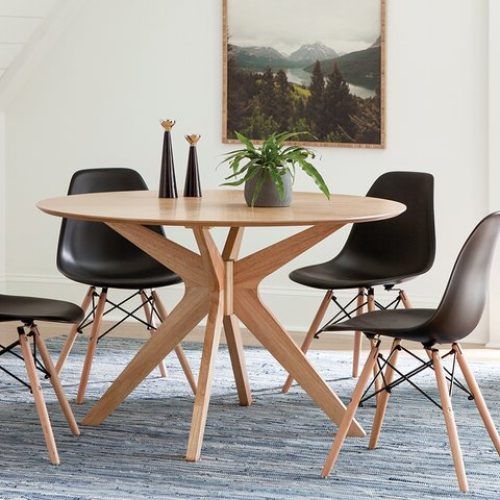 Evellen 5 Piece Solid Wood Dining Sets (Set Of 5) (Photo 10 of 20)