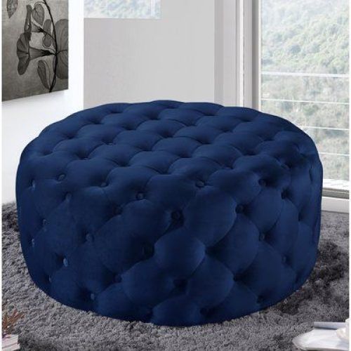 Royal Blue Tufted Cocktail Ottomans (Photo 8 of 20)
