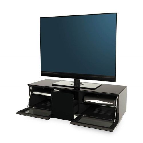 57'' Tv Stands With Open Glass Shelves Gray & Black Finsh (Photo 1 of 20)