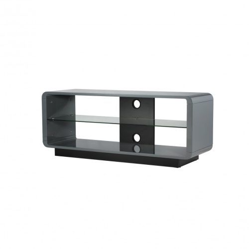57'' Tv Stands With Open Glass Shelves Gray & Black Finsh (Photo 18 of 20)