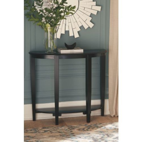 Black Round Glass-Top Console Tables (Photo 15 of 20)