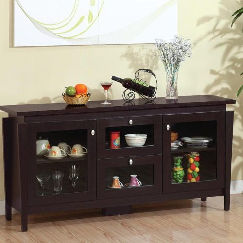Modern Cappuccino Open Storage Dining Buffets (Photo 13 of 20)