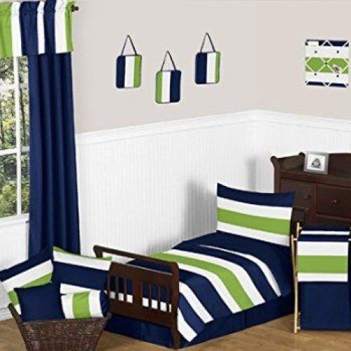 Navy Blue And White Striped Ottomans (Photo 12 of 20)