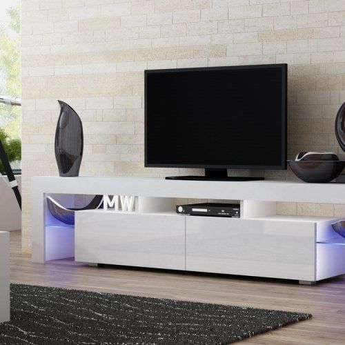 Milano White Tv Stands With Led Lights (Photo 5 of 20)