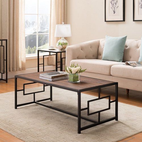 Brown Wood And Steel Plate Coffee Tables (Photo 16 of 20)