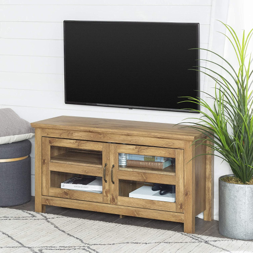 Wood Corner Storage Console Tv Stands For Tvs Up To 55" White (Photo 2 of 20)