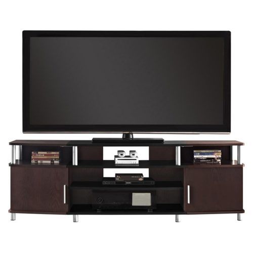 Carson Tv Stands In Black And Cherry (Photo 6 of 20)
