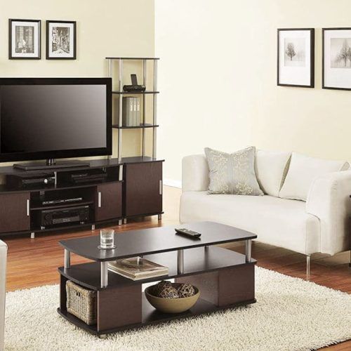 Carson Tv Stands In Black And Cherry (Photo 16 of 20)