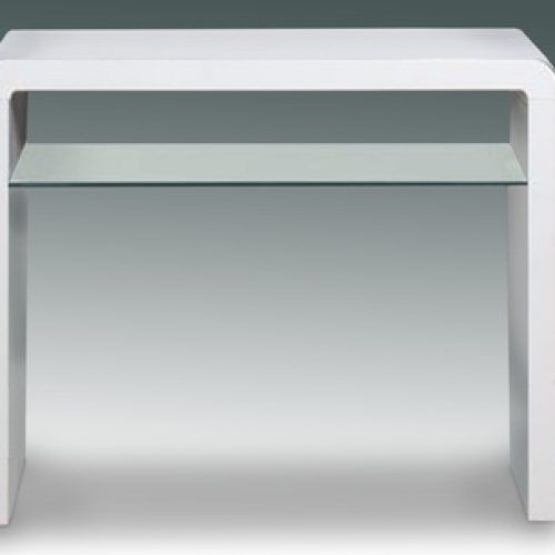 Square High-Gloss Console Tables (Photo 5 of 20)