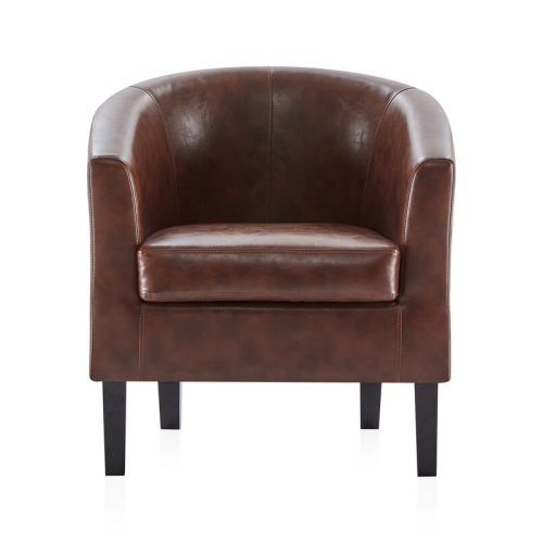 Faux Leather Barrel Chairs (Photo 11 of 20)