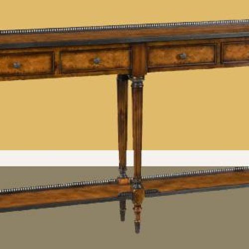 Walnut Wood And Gold Metal Console Tables (Photo 18 of 20)