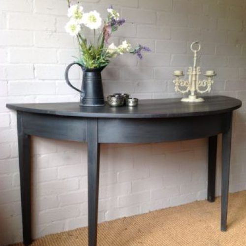 Black Round Glass-Top Console Tables (Photo 13 of 20)