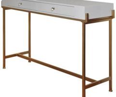 2024 Best of Geometric Glass Top Gold Console Tables