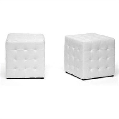 Natural Beige And White Short Cylinder Pouf Ottomans (Photo 15 of 20)