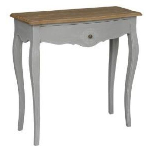 Vintage Gray Oak Console Tables (Photo 20 of 20)