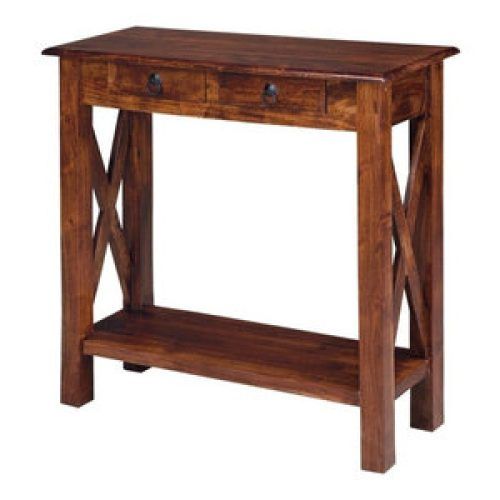 Warm Pecan Console Tables (Photo 3 of 20)