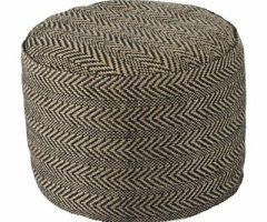 The 20 Best Collection of Gray Stripes Cylinder Pouf Ottomans