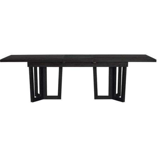 Aulbrey Butterfly Leaf Teak Solid Wood Trestle Dining Tables (Photo 20 of 20)