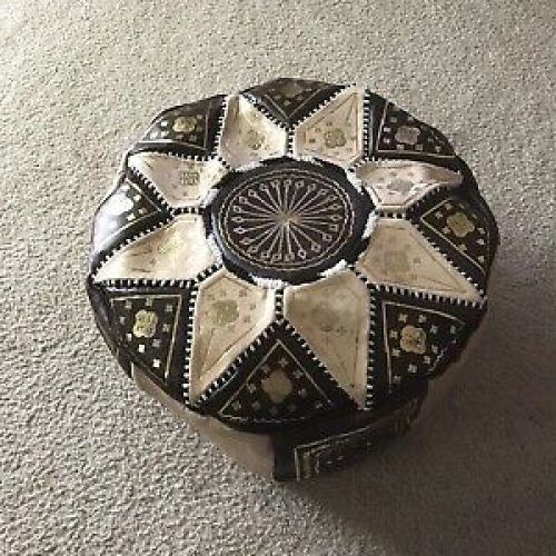 Gray Moroccan Inspired Pouf Ottomans (Photo 17 of 20)