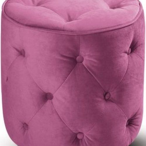 Pink Fabric Banded Ottomans (Photo 17 of 20)