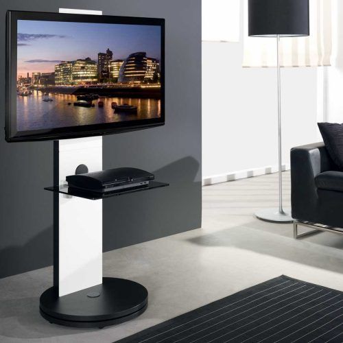 Modern Black Floor Glass Tv Stands With Mount (Photo 8 of 20)