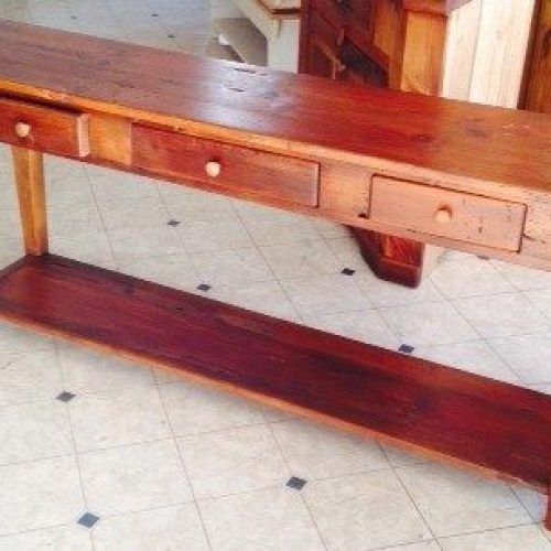 Smoked Barnwood Console Tables (Photo 4 of 20)