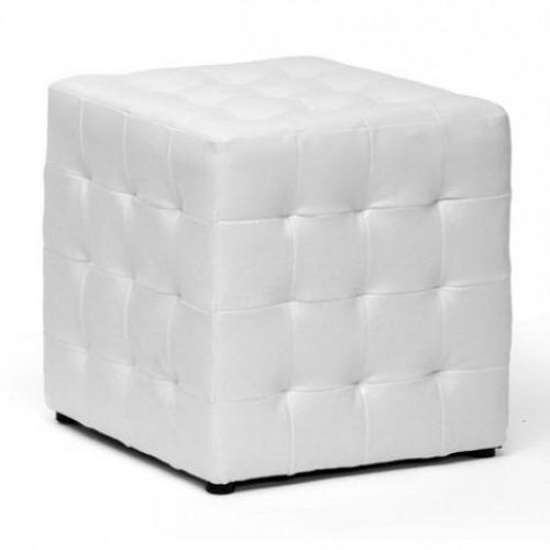 White And Blush Fabric Square Ottomans (Photo 14 of 20)