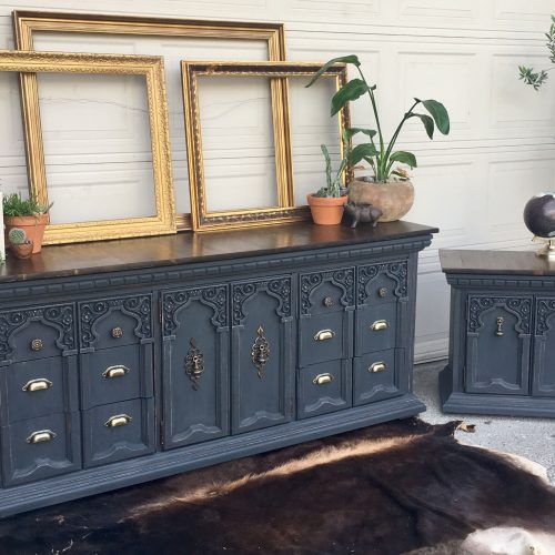Grey Wooden Accent Buffets (Photo 10 of 20)