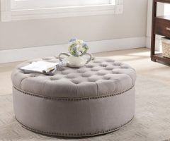 20 Best Ideas Natural Beige and White Cylinder Pouf Ottomans