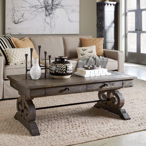 Bellamy Traditional Weathered Peppercorn Storage Coffee Tables (Photo 2 of 20)
