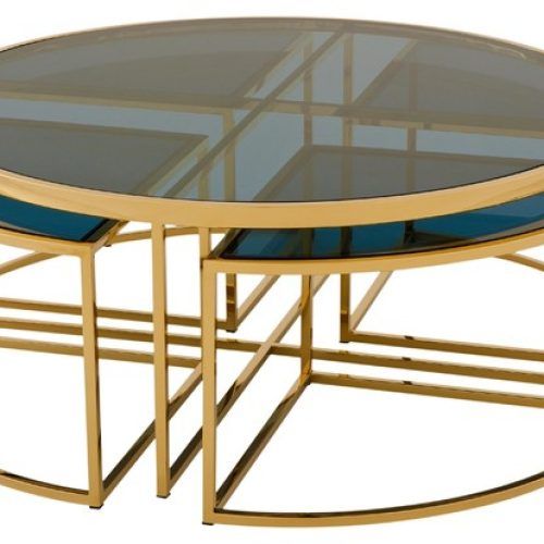 Geometric Glass Top Gold Coffee Tables (Photo 16 of 20)