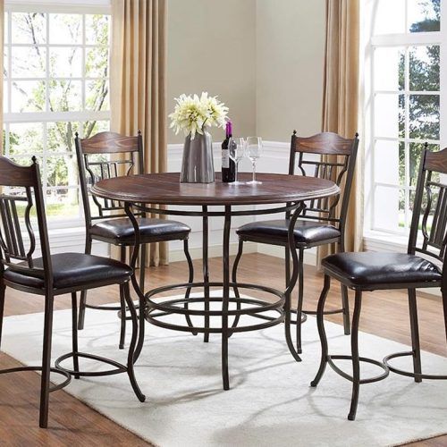 Jaxon 5 Piece Round Dining Sets With Upholstered Chairs (Photo 8 of 20)