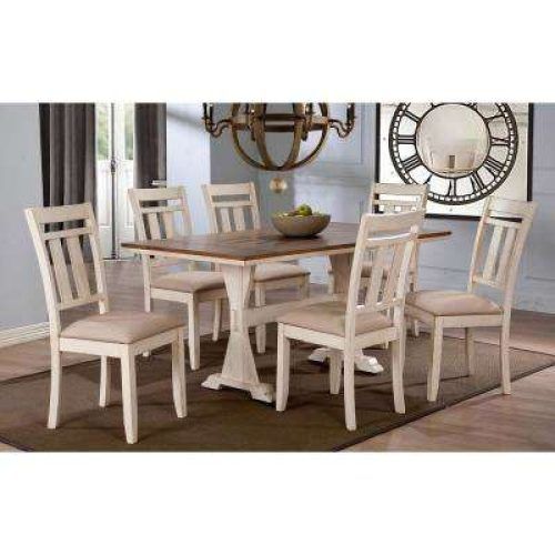 Laurent 7 Piece Rectangle Dining Sets With Wood Chairs (Photo 15 of 20)