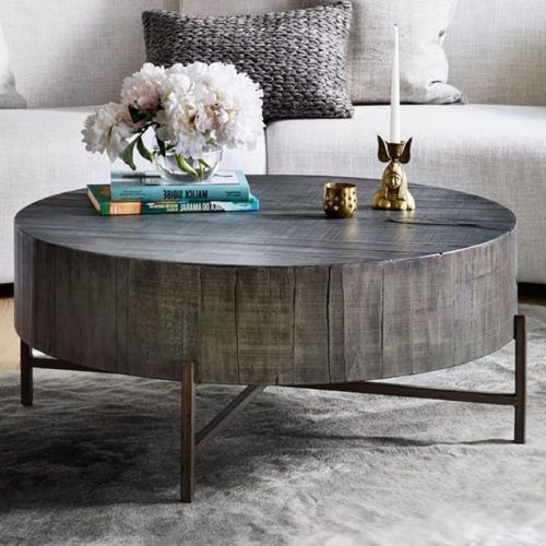 Brown Wood And Steel Plate Coffee Tables (Photo 9 of 20)